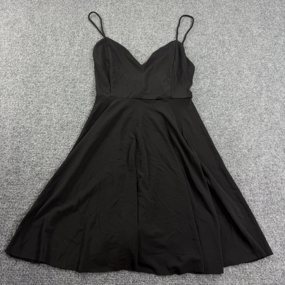 Kimchi Blue Skater Dress M Black Strappy Back V-Neck Mini Women